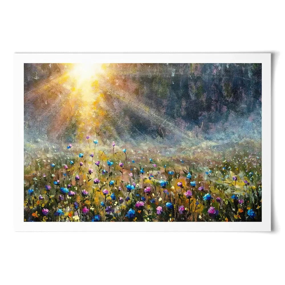 Wildflower Field At Sunrise Art Print Wildflower Field At Sunrise Art Print wall art product Valery Rybakow / Shutterstock