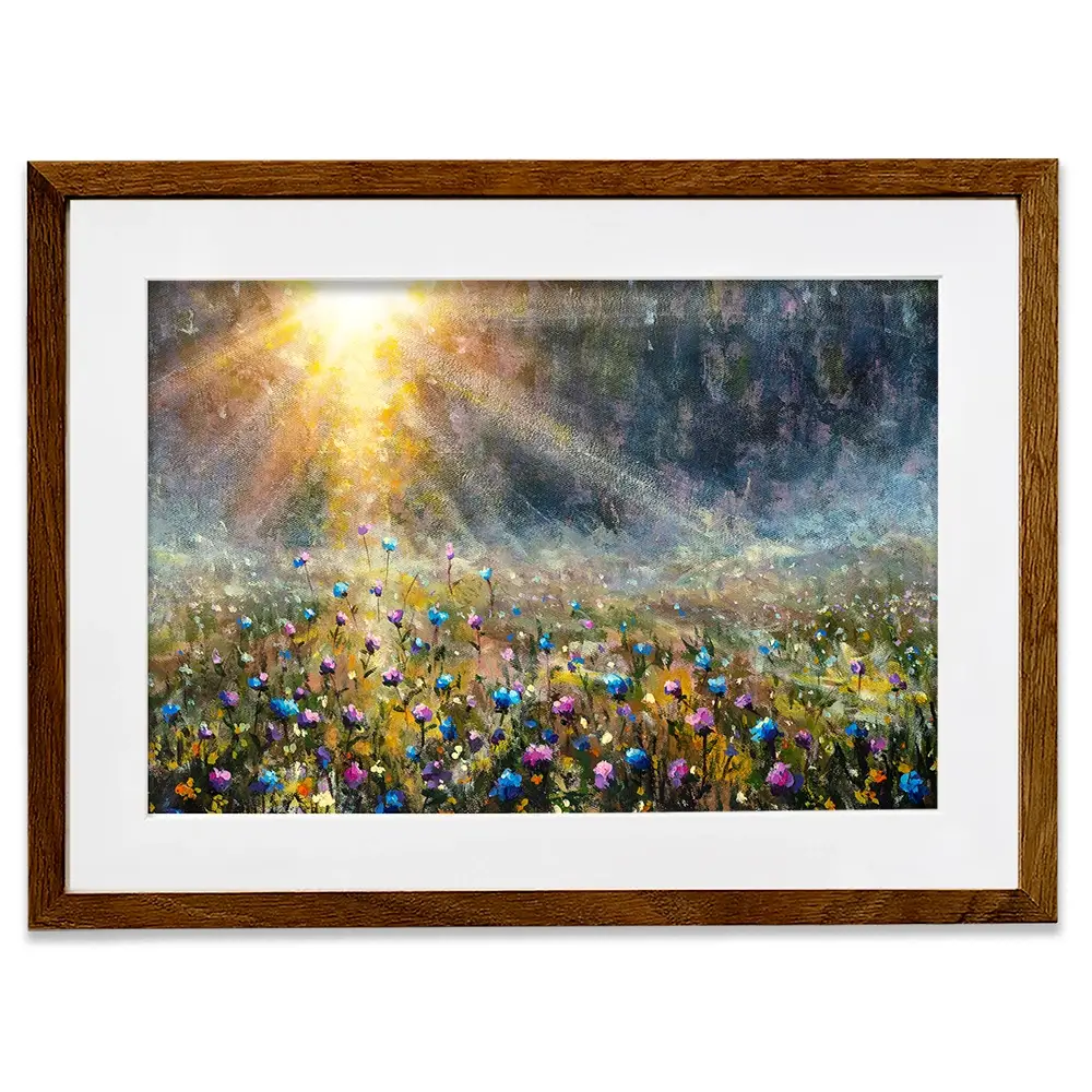 Wildflower Field At Sunrise Framed Art Print Wildflower Field At Sunrise Framed Art Print wall art product Valery Rybakow / Shutterstock