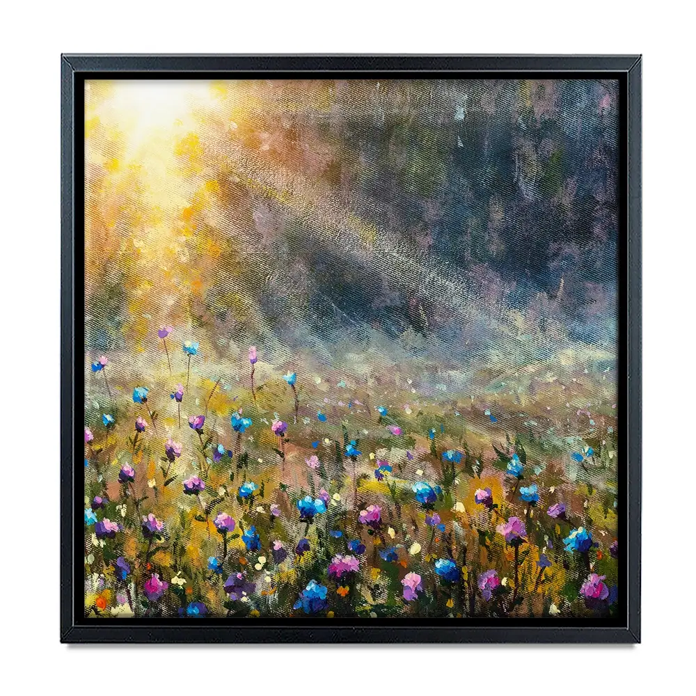 Wildflower Field At Sunrise Square Canvas Print Wildflower Field At Sunrise Square Canvas Print wall art product Valery Rybakow / Shutterstock