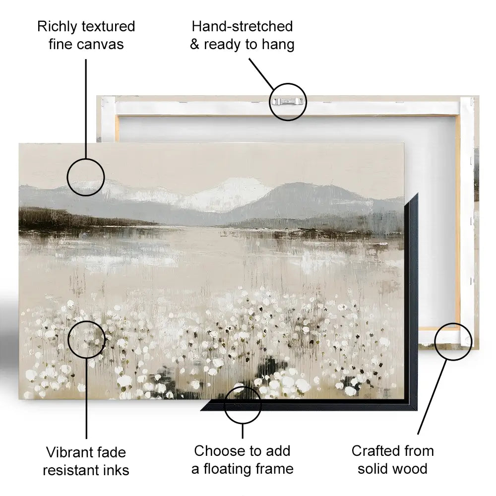 Wildflower Lake And Range Canvas Print Wildflower Lake And Range Canvas Print wall art product Chromatic Storm Studio
