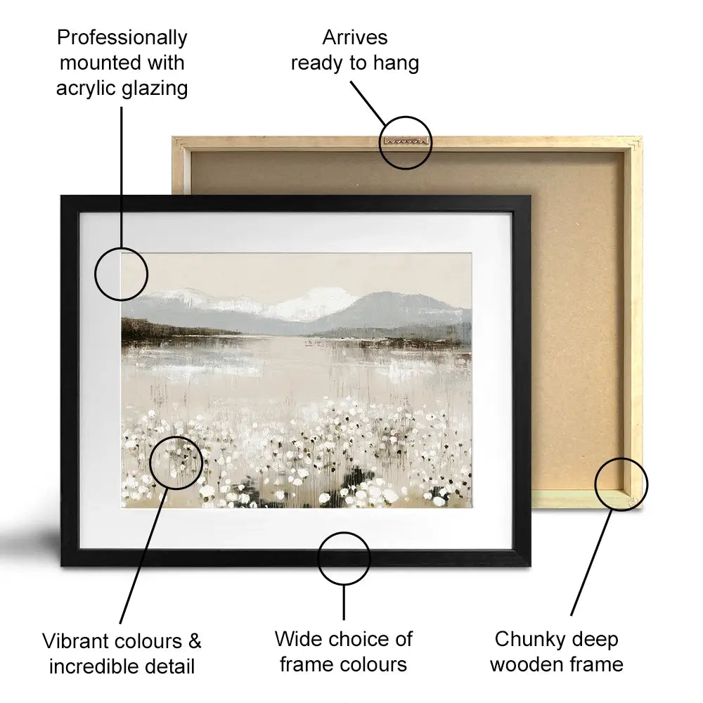 Wildflower Lake And Range Framed Art Print Wildflower Lake And Range Framed Art Print wall art product Chromatic Storm Studio