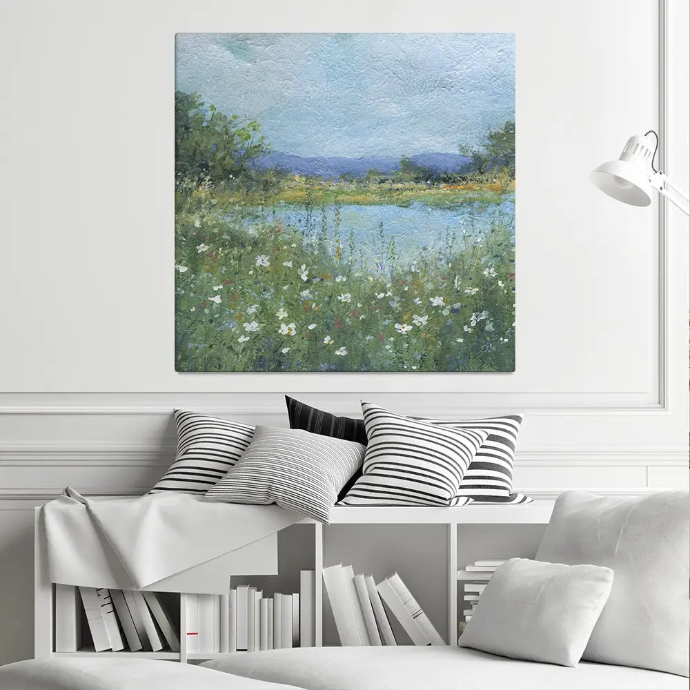 Wildflower Lake Square Canvas Print Wildflower Lake Square Canvas Print wall art product Carol Robinson