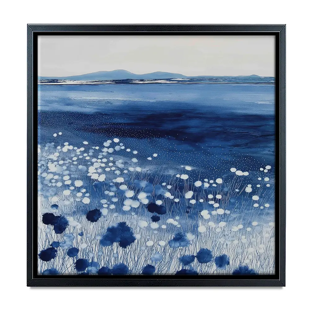 Wildflowers And Distant Mountains Square Canvas Print Wildflowers And Distant Mountains Square Canvas Print wall art product Chromatic Storm Studio