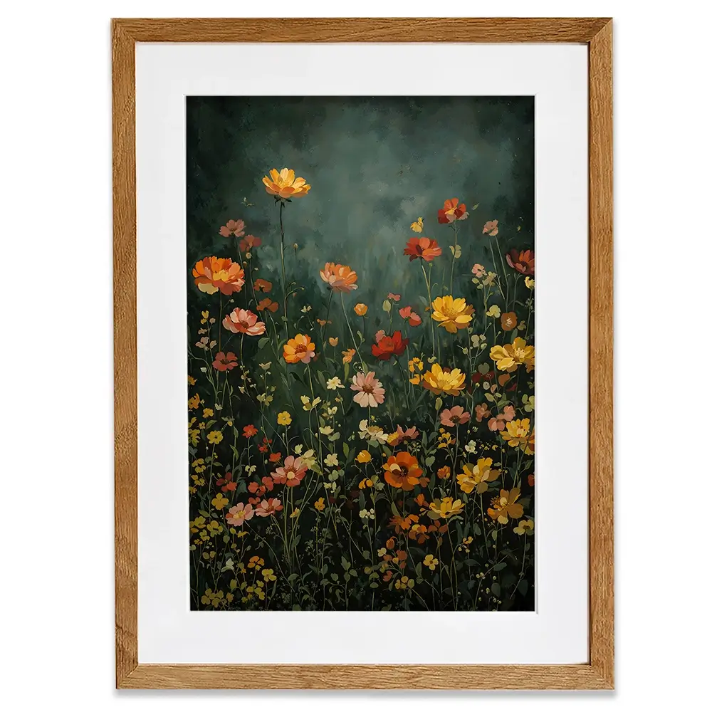Wildflowers In The Dark Framed Art Print Wildflowers In The Dark Framed Art Print wall art product IAmHomeStudio