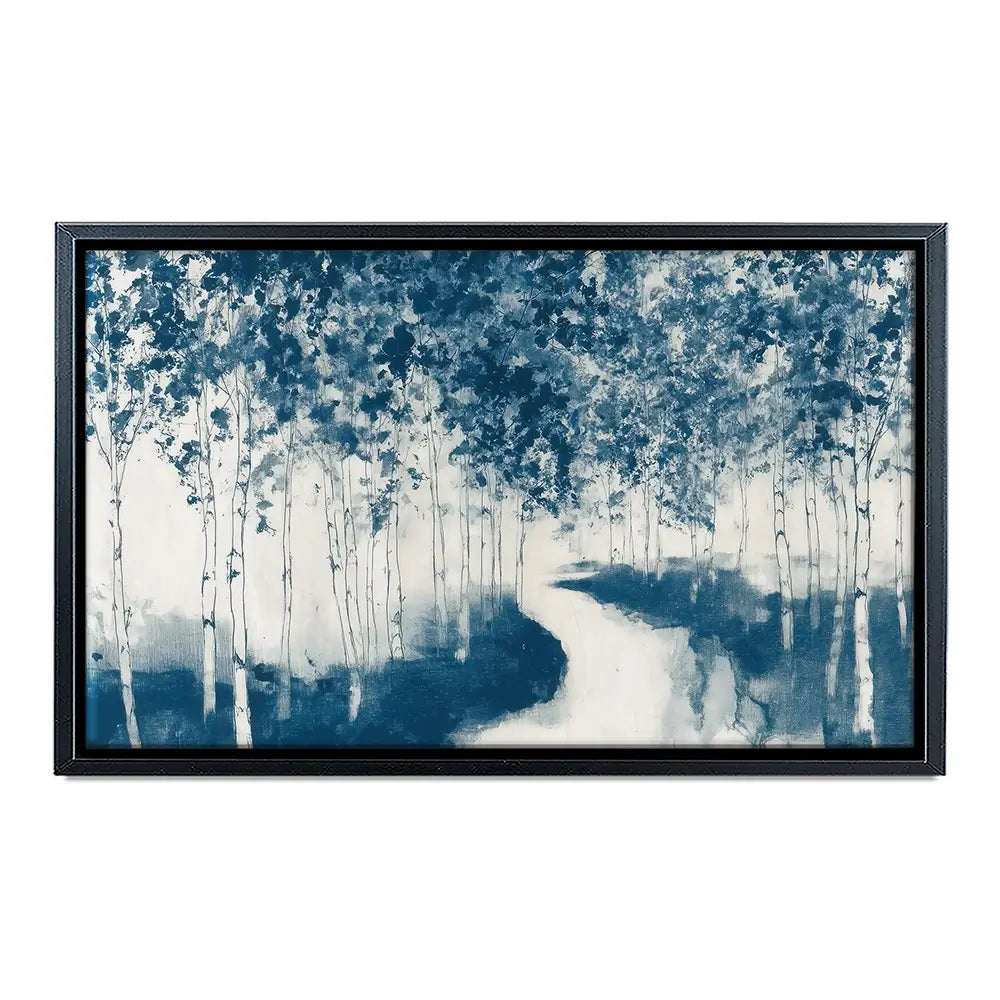 Winding Path Through Birch Trees Canvas Print Winding Path Through Birch Trees Canvas Print wall art product Chromatic Storm Studio