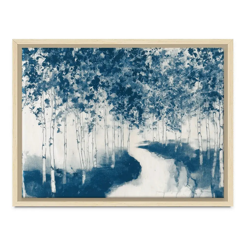 Winding Path Through Birch Trees Canvas Print Winding Path Through Birch Trees Canvas Print wall art product Chromatic Storm Studio