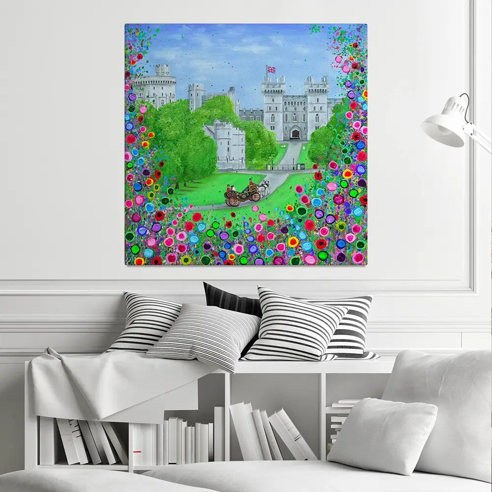 Windsor Castle Royal Edition Square Canvas Print Windsor Castle Royal Edition Square Canvas Print wall art product Jo Gough