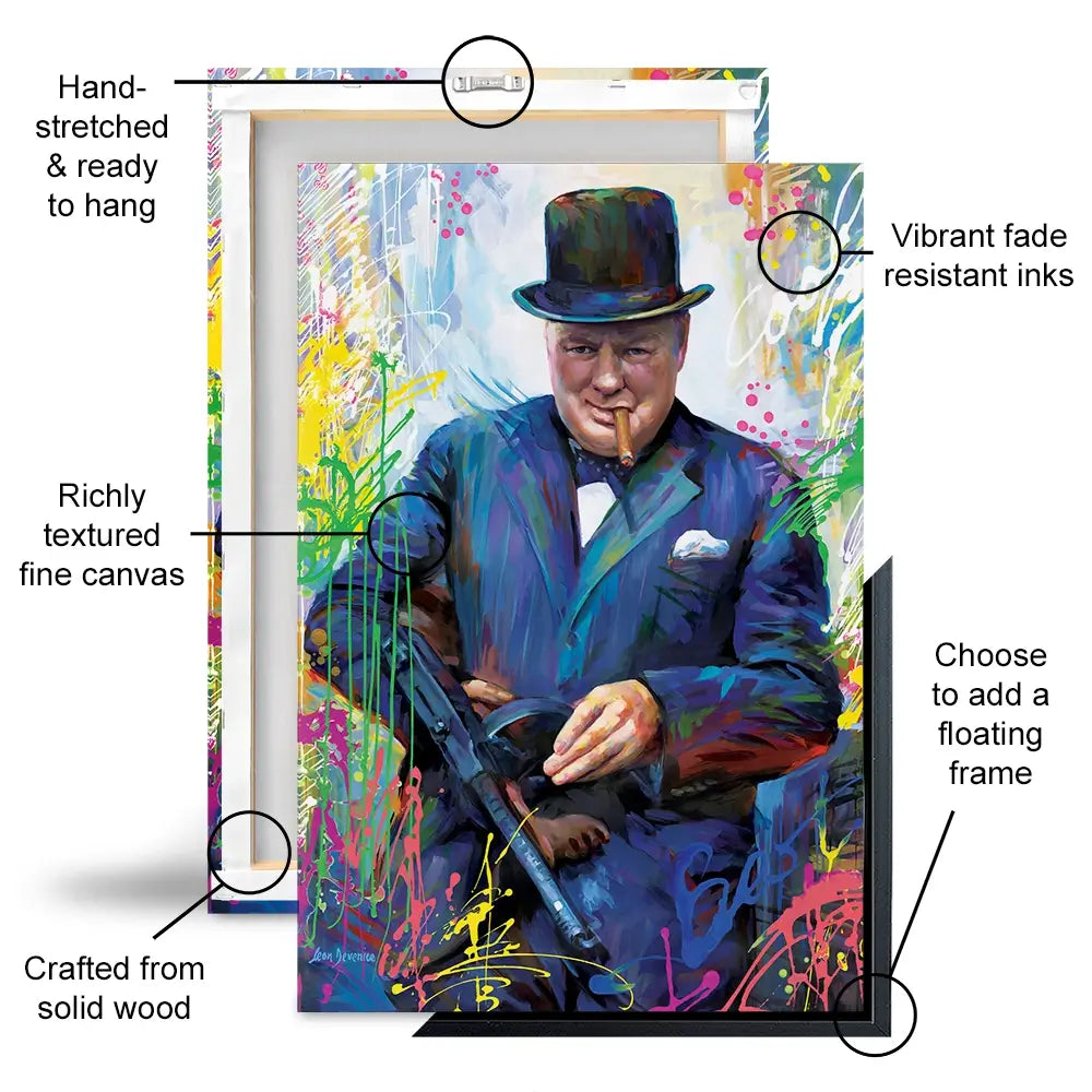 Winston Print Helloworld Winston Churchill Canvas Print