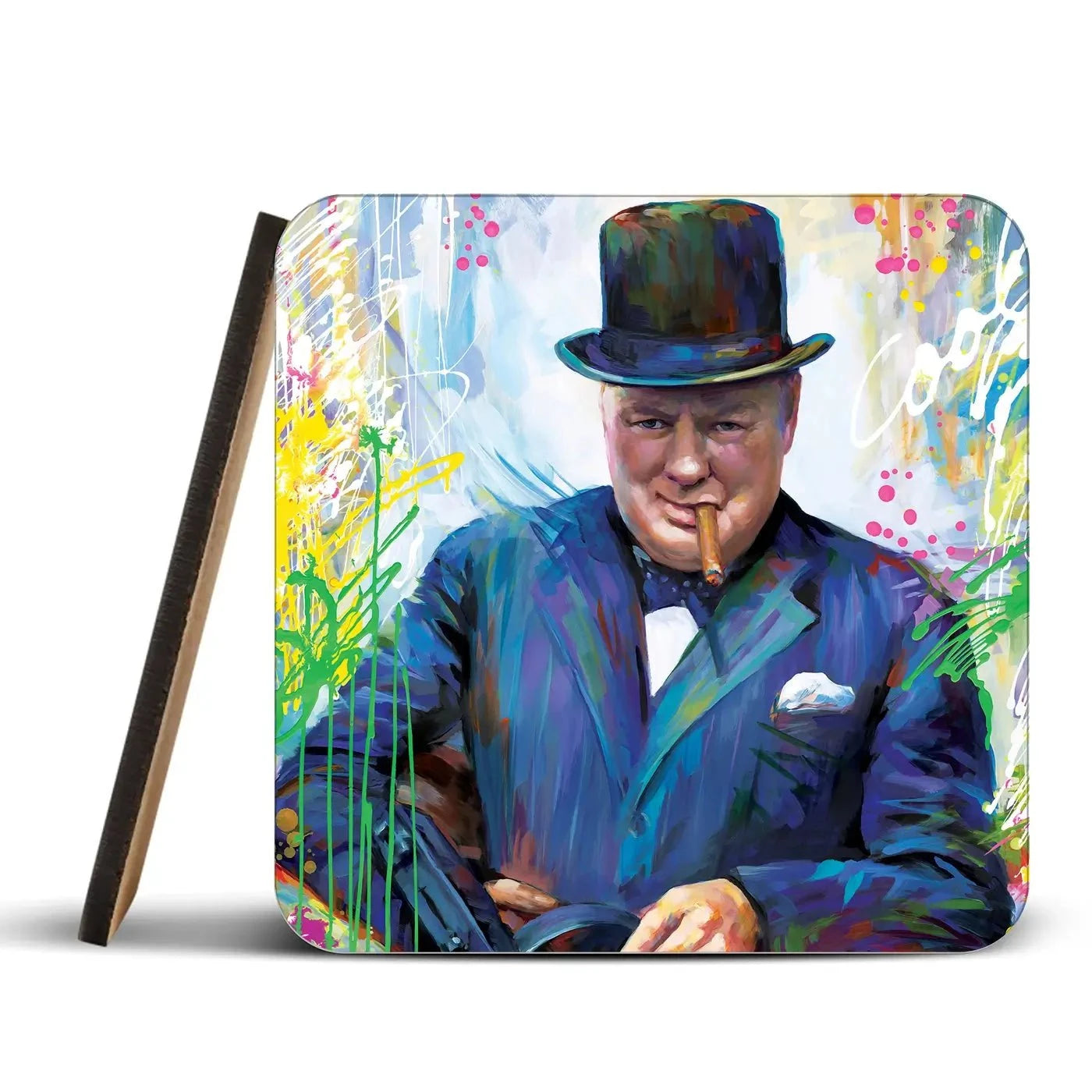 Winston Churchill Coaster Set Winston Churchill Coaster Set | Winston Churchill Art Coasters wall art product Leon Devenice