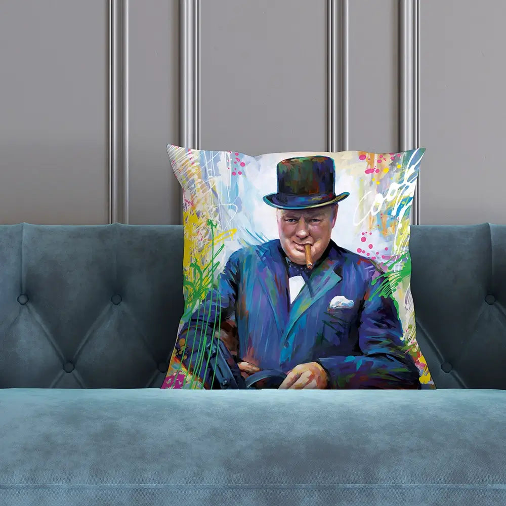 Winston Churchill Cushion Winston Churchill Cushion wall art product Art Print Shop