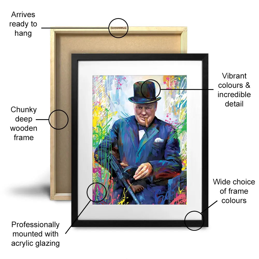 Winston Churchill Framed Art Print Winston Churchill Framed Art Print wall art product Leon Devenice
