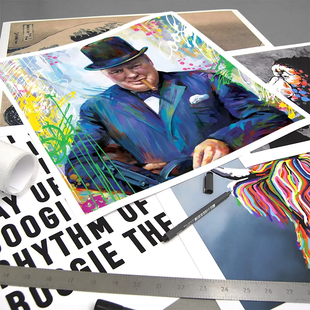 Winston Churchill Square Art Print Winston Churchill Square Art Print wall art product Art Print Shop