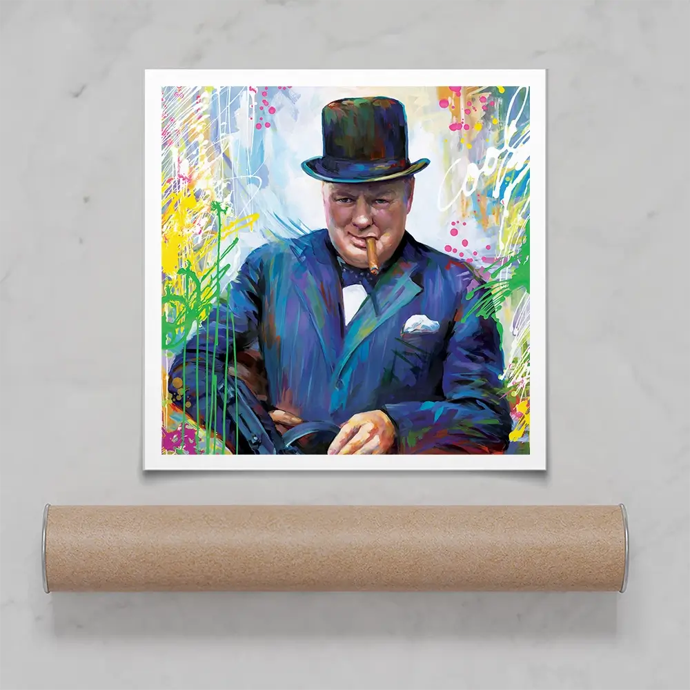 Winston Churchill Square Art Print Winston Churchill Square Art Print wall art product Art Print Shop