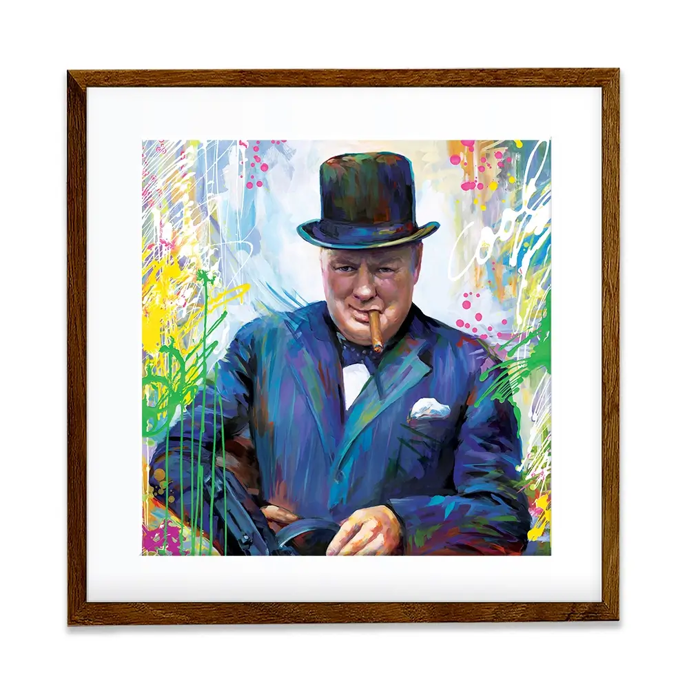 Winston Churchill Square Framed Art Print Winston Churchill Square Framed Art Print wall art product Art Print Shop