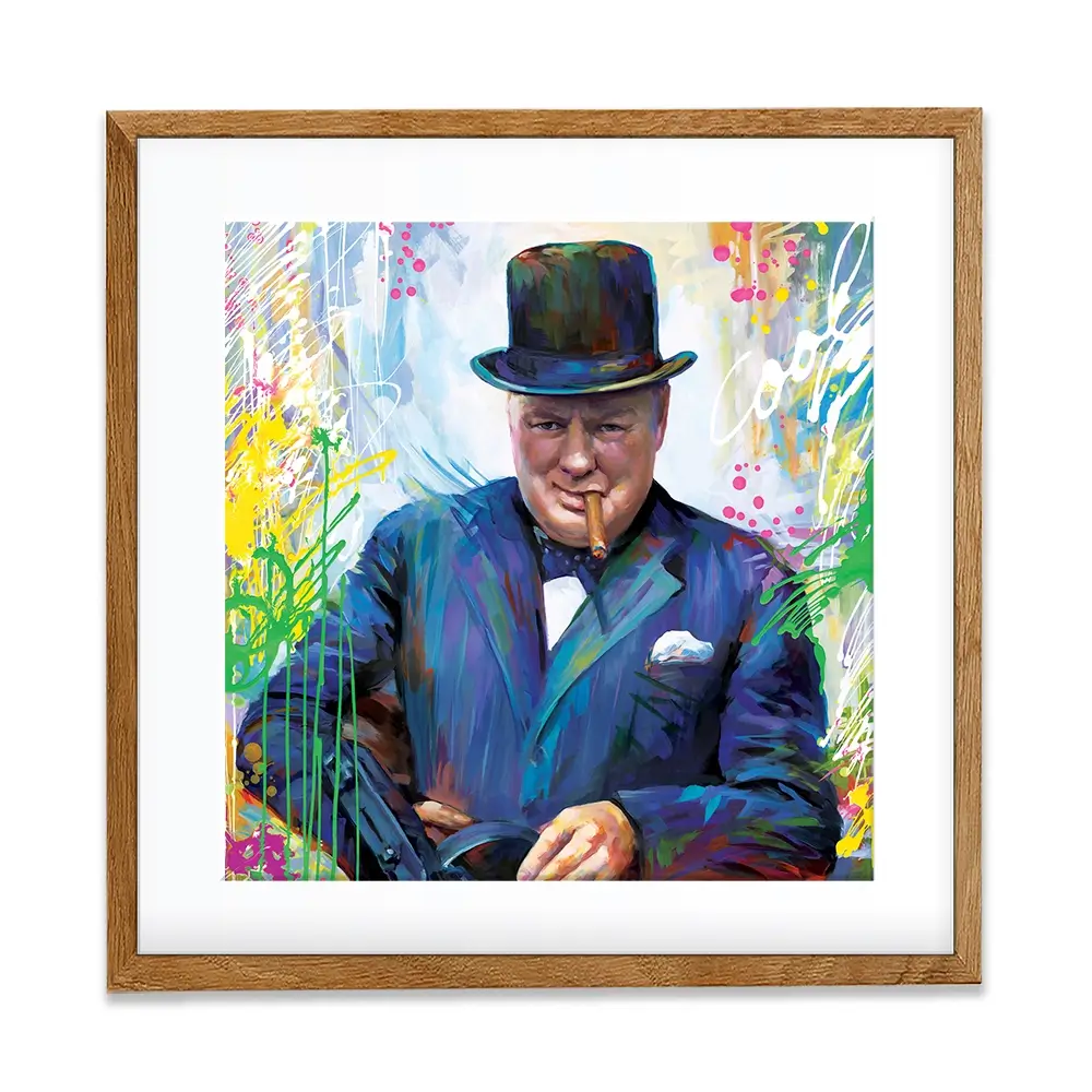 Winston Churchill Square Framed Art Print Winston Churchill Square Framed Art Print wall art product Art Print Shop