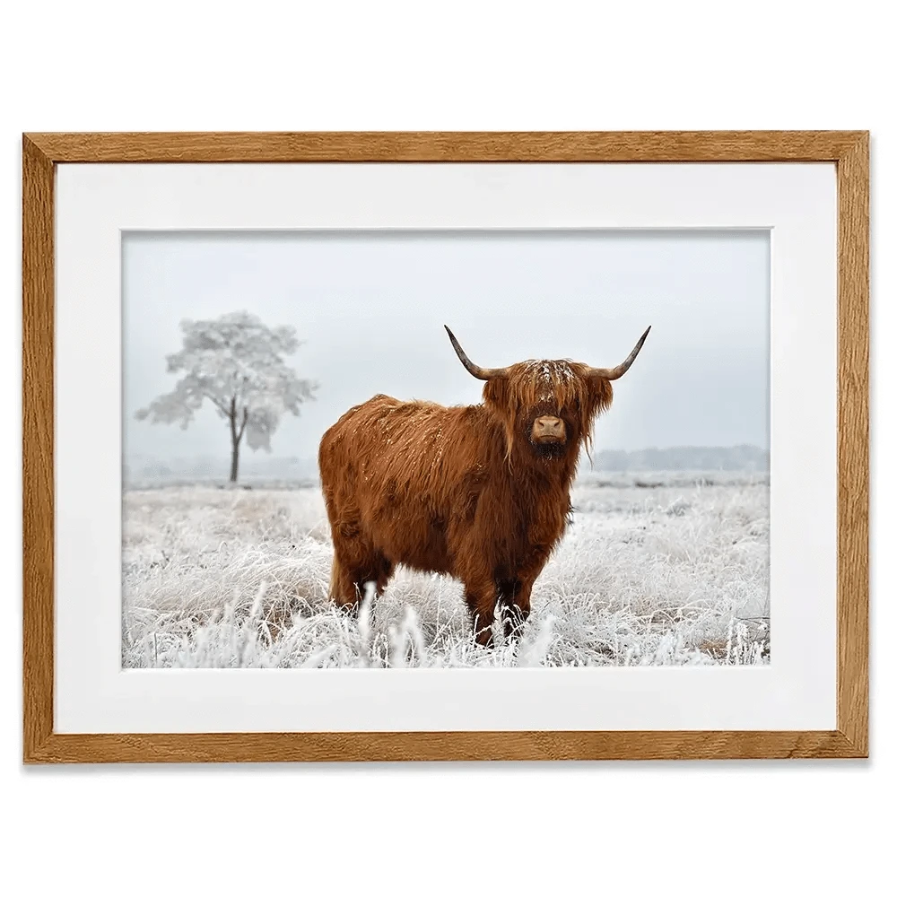 Winter Cow Framed Art Print Winter Cow Framed Art Print wall art product defotoberg / Shutterstock
