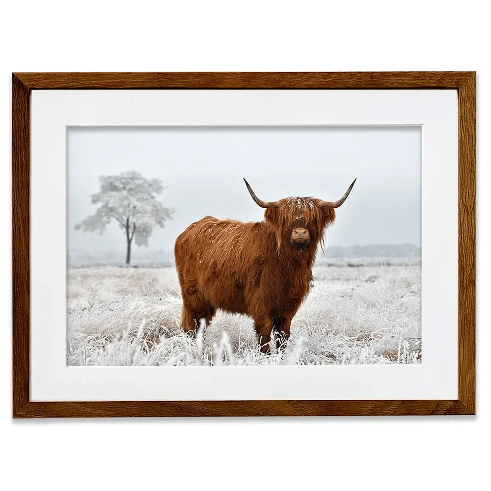 Winter Cow Framed Art Print Winter Cow Framed Art Print wall art product defotoberg / Shutterstock