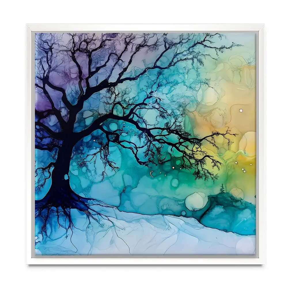 Winter Dawn Square Canvas Print Winter Dawn Square Canvas Print wall art product Art Print Shop