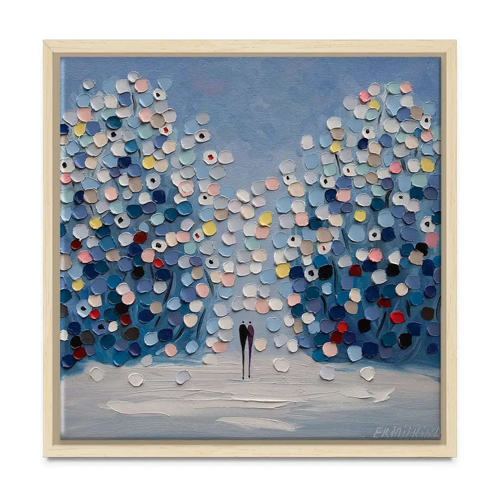 Winter In The Garden Square Canvas Print Winter In The Garden Square Canvas Print wall art product Ekaterina Ermilkina