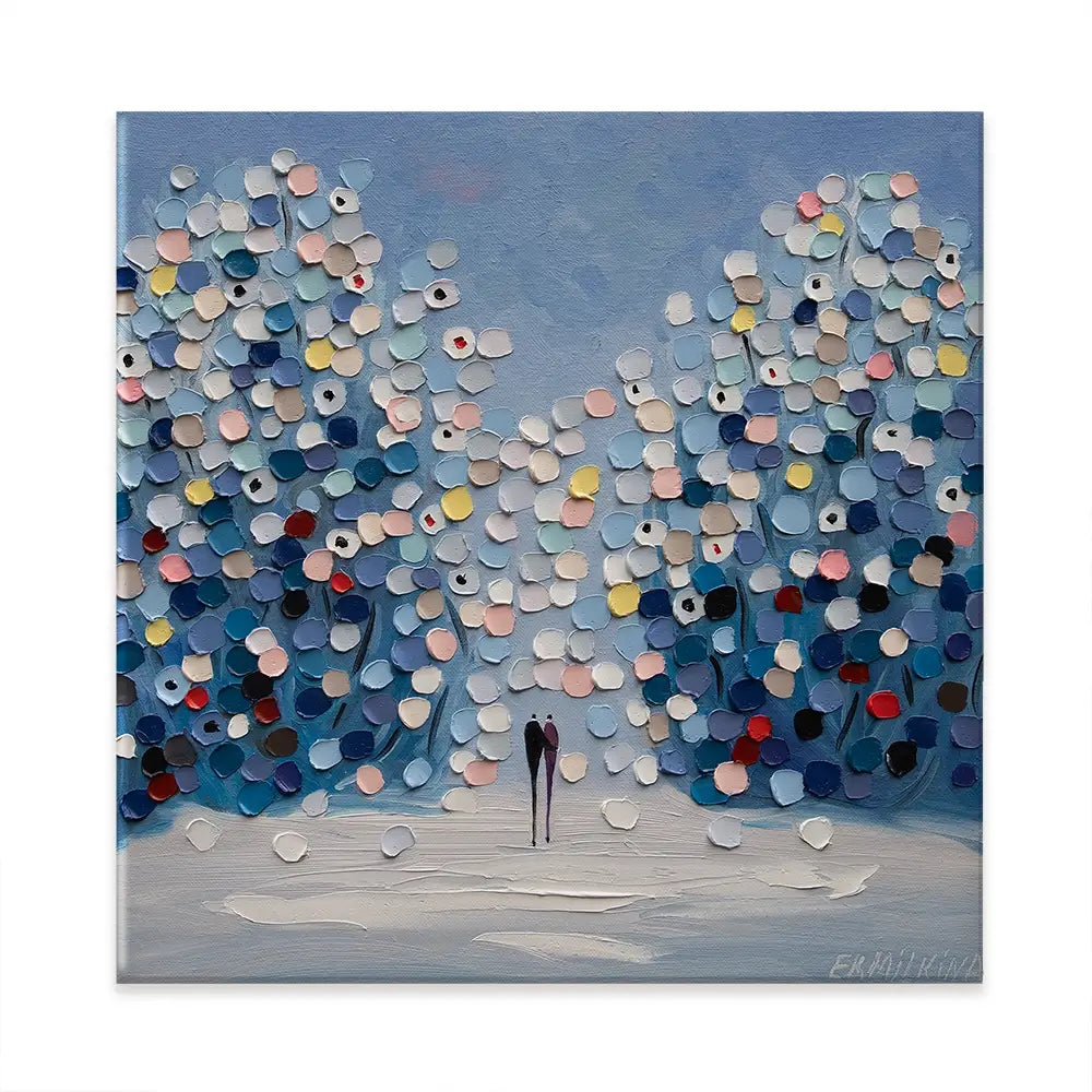 Winter In The Garden Square Canvas Print Winter In The Garden Square Canvas Print wall art product Ekaterina Ermilkina