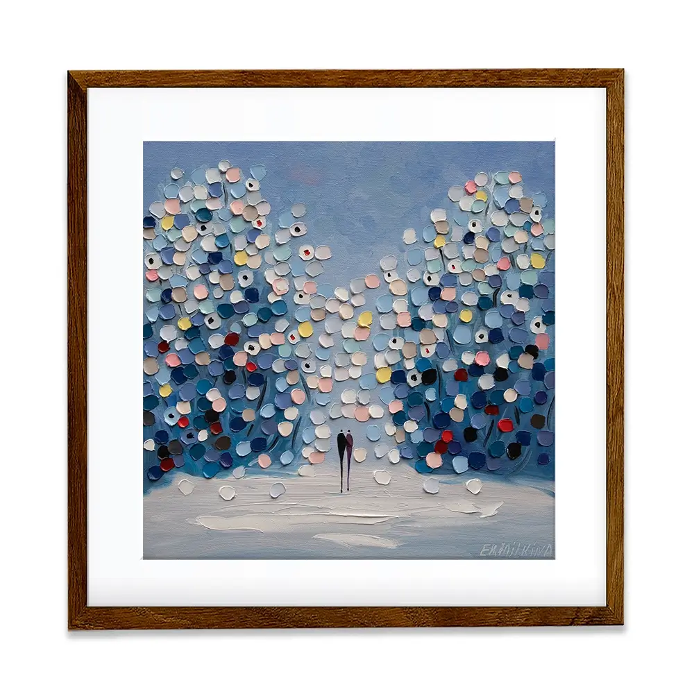 Winter In The Garden Square Framed Art Print Winter In The Garden Square Framed Art Print wall art product Ekaterina Ermilkina