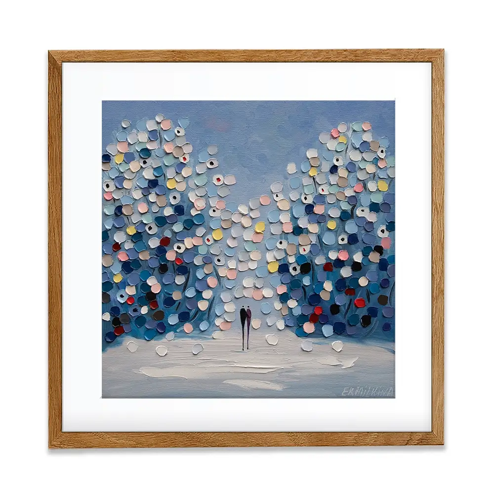 Winter In The Garden Square Framed Art Print Winter In The Garden Square Framed Art Print wall art product Ekaterina Ermilkina