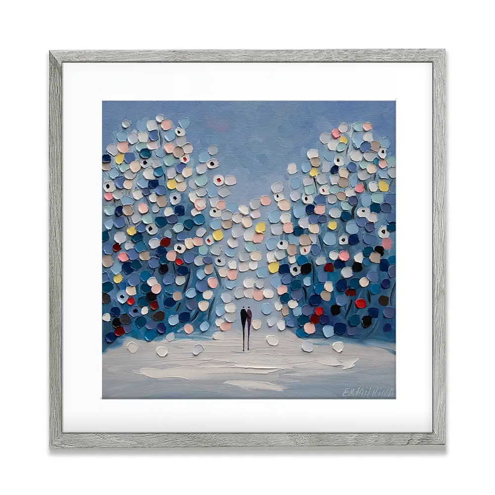 Winter In The Garden Square Framed Art Print Winter In The Garden Square Framed Art Print wall art product Ekaterina Ermilkina