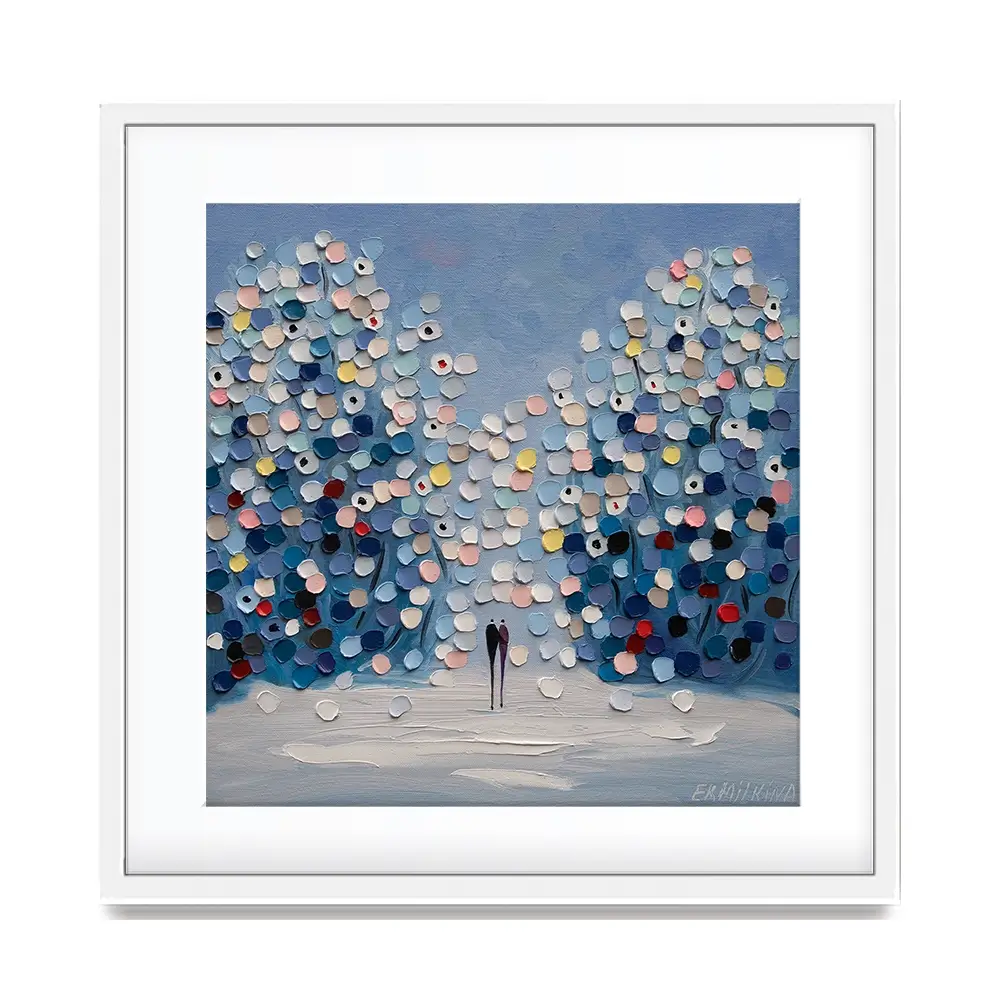 Winter In The Garden Square Framed Art Print Winter In The Garden Square Framed Art Print wall art product Ekaterina Ermilkina