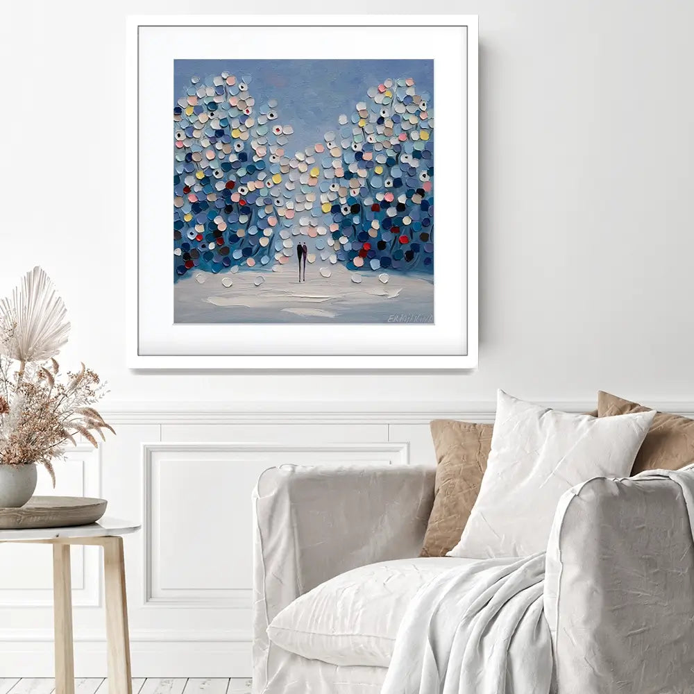 Winter In The Garden Square Framed Art Print Winter In The Garden Square Framed Art Print wall art product Ekaterina Ermilkina