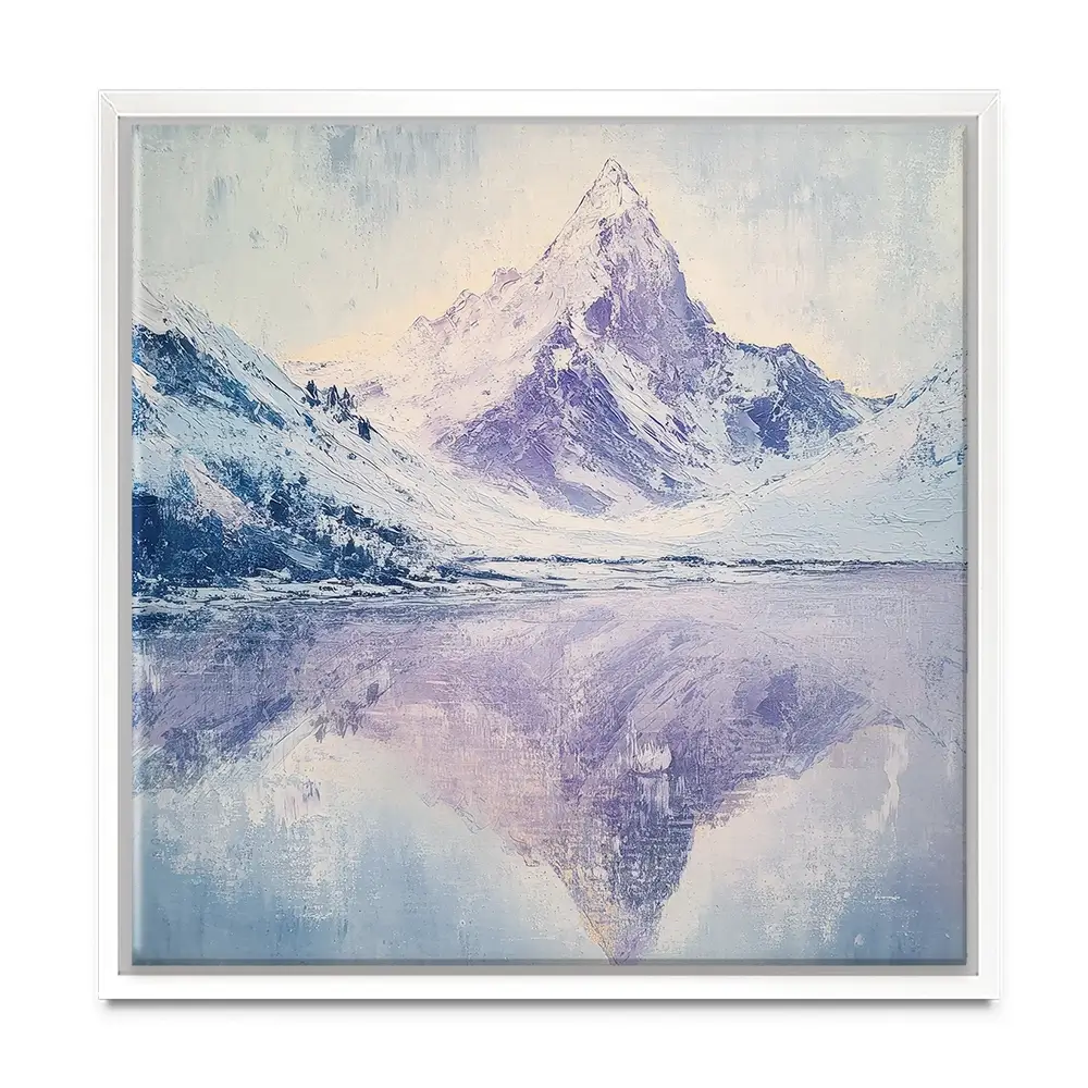 Winter Mountains Square Canvas Print Winter Mountains Square Canvas Print wall art product Tanya Ocean