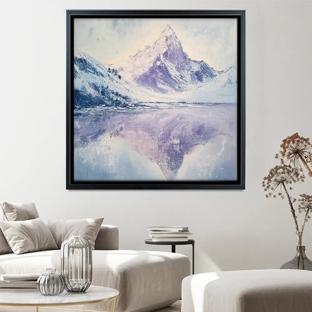 Winter Mountains Square Canvas Print Winter Mountains Square Canvas Print wall art product Tanya Ocean