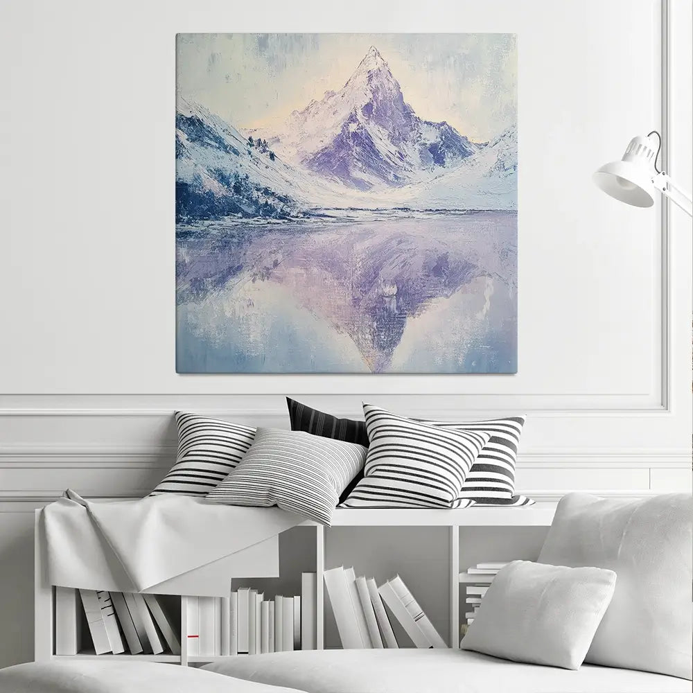 Winter Mountains Square Canvas Print Winter Mountains Square Canvas Print wall art product Tanya Ocean