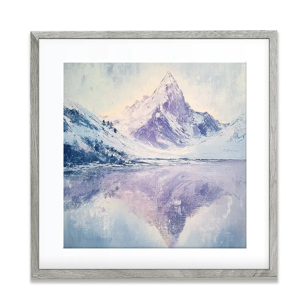 Winter Mountains Square Framed Art Print Winter Mountains Square Framed Art Print wall art product Tanya Ocean