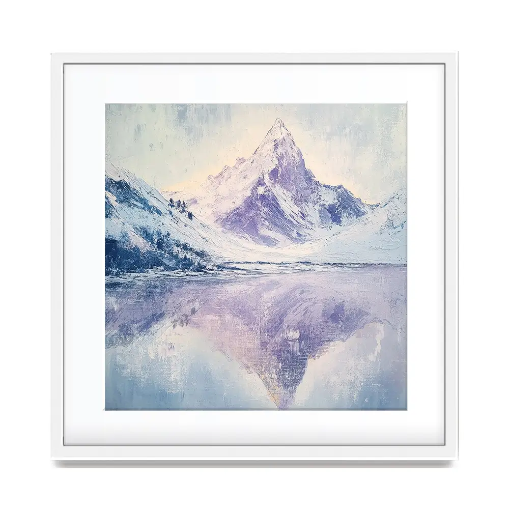 Winter Mountains Square Framed Art Print Winter Mountains Square Framed Art Print wall art product Tanya Ocean