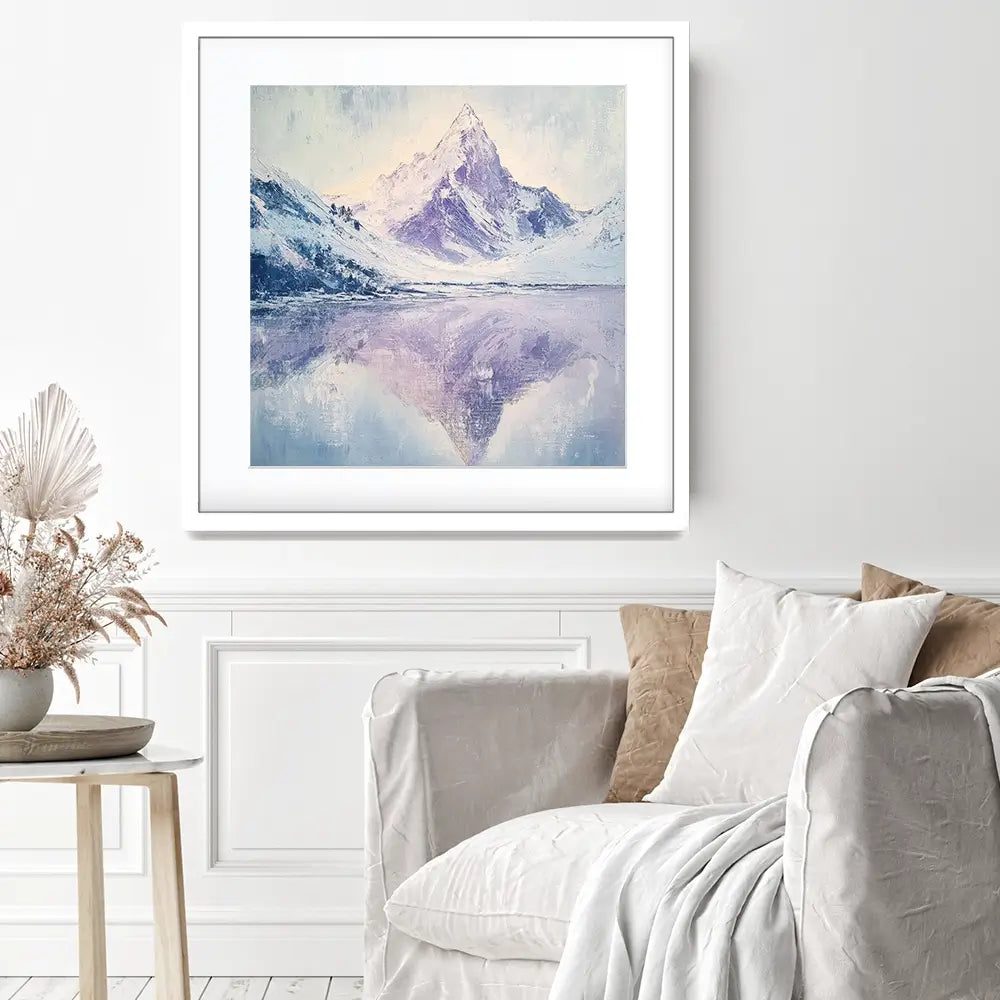Winter Mountains Square Framed Art Print Winter Mountains Square Framed Art Print wall art product Tanya Ocean