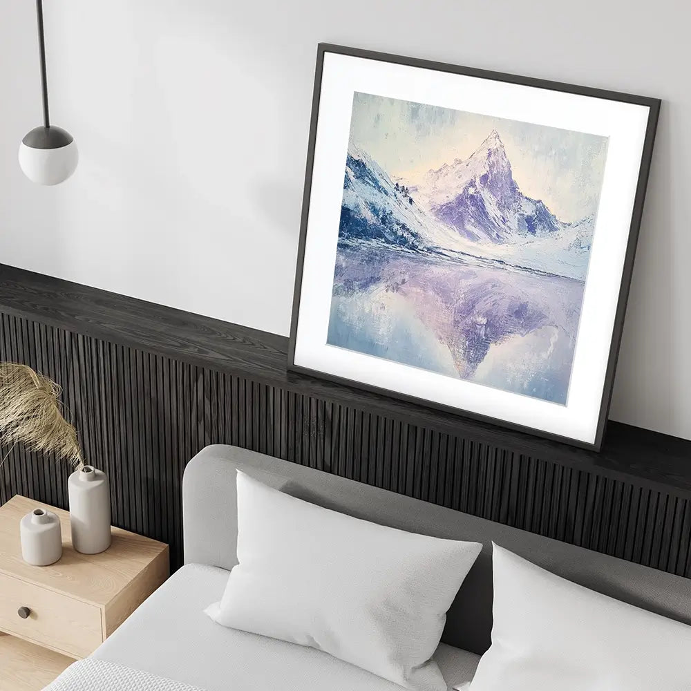 Winter Mountains Square Framed Art Print Winter Mountains Square Framed Art Print wall art product Tanya Ocean