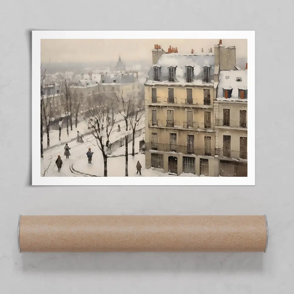 Winter Town Art Print Winter Town Art Print wall art product Arlington Prints - Independent
