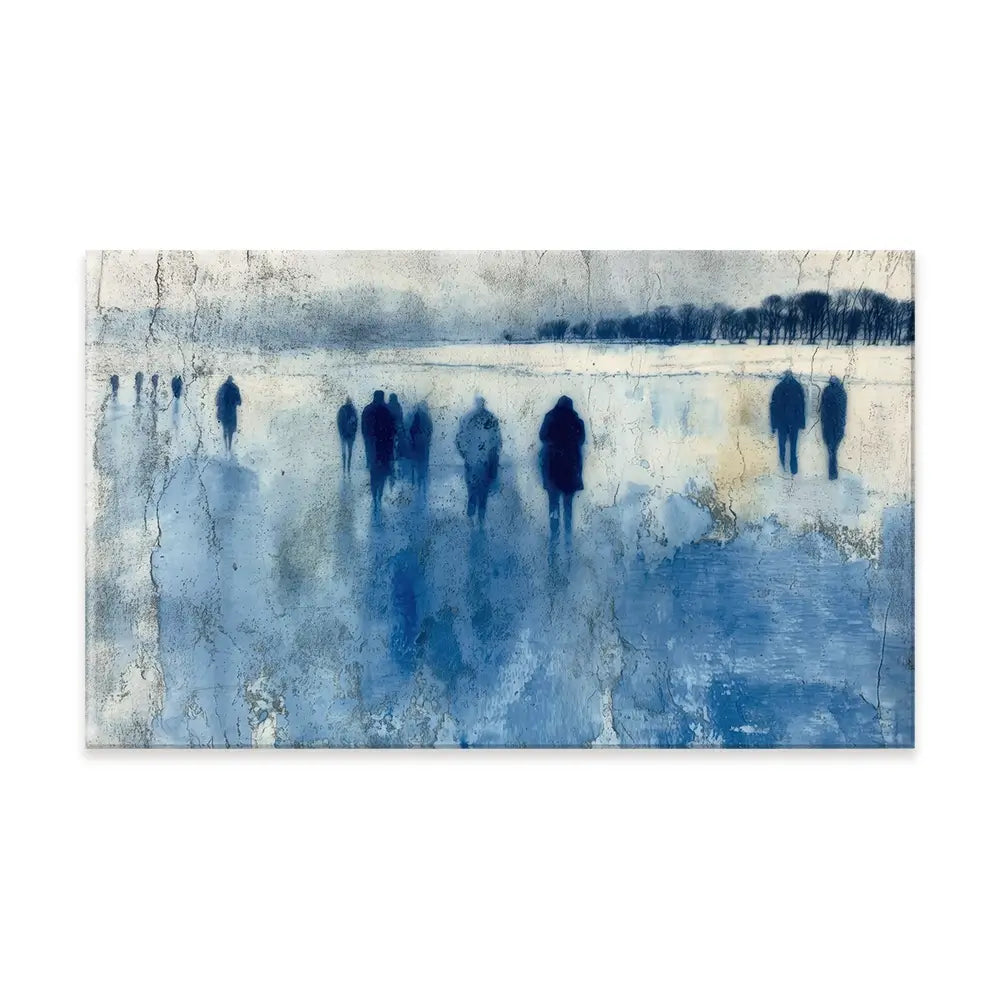 Winter Walkers In Misty Landscape Canvas Print Winter Walkers In Misty Landscape Canvas Print wall art product Chromatic Storm Studio