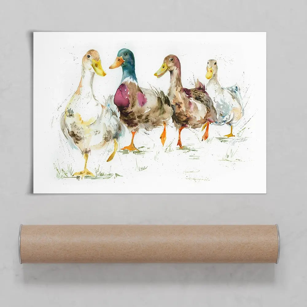 With A Waddle Art Print With A Waddle Art Print wall art product Nicola Jane Rowles