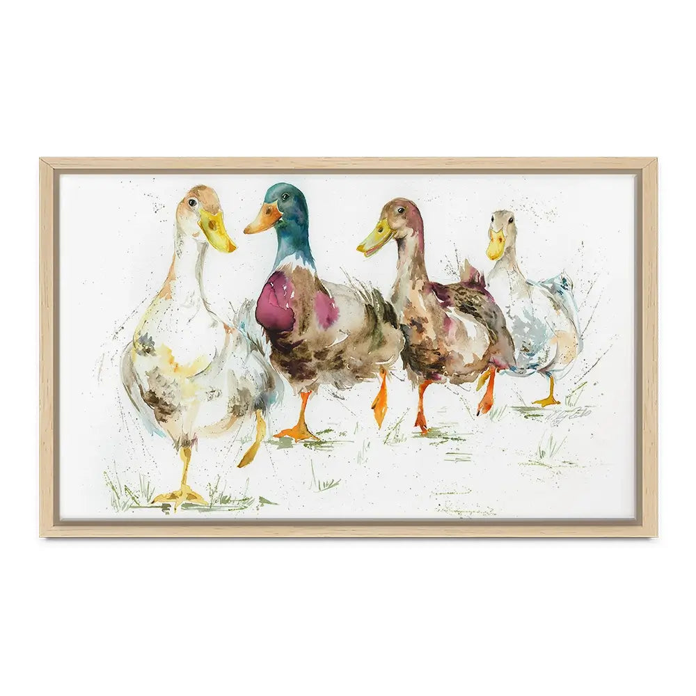 With A Waddle Canvas Print With A Waddle Canvas Print wall art product Nicola Jane Rowles