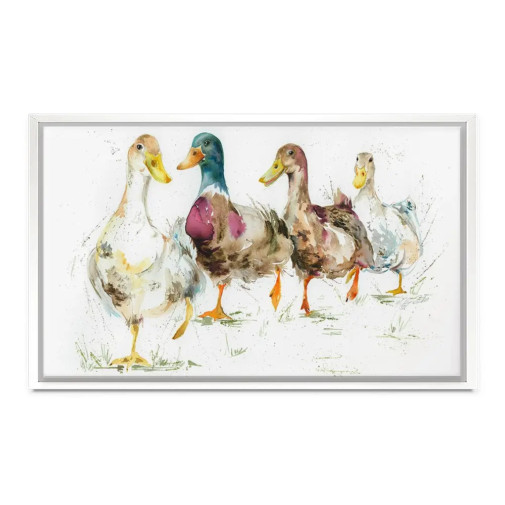 With A Waddle Canvas Print With A Waddle Canvas Print wall art product Nicola Jane Rowles