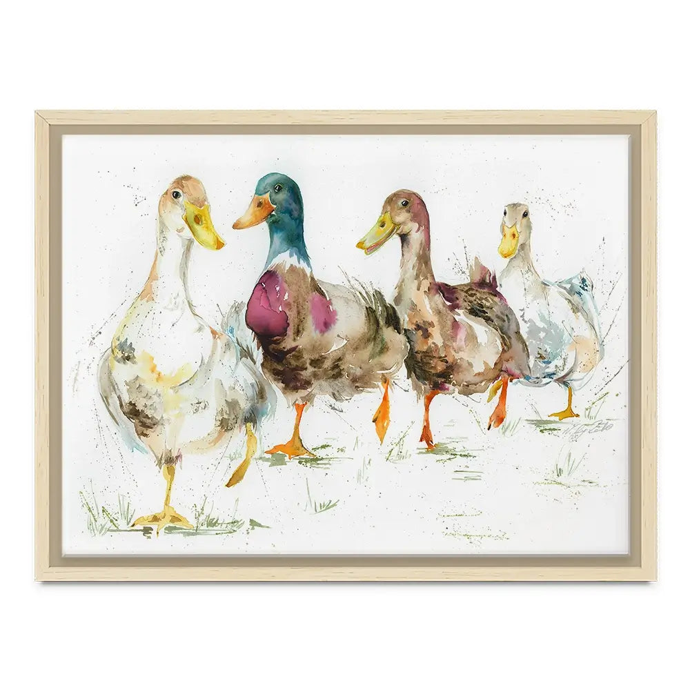 With A Waddle Canvas Print With A Waddle Canvas Print wall art product Nicola Jane Rowles