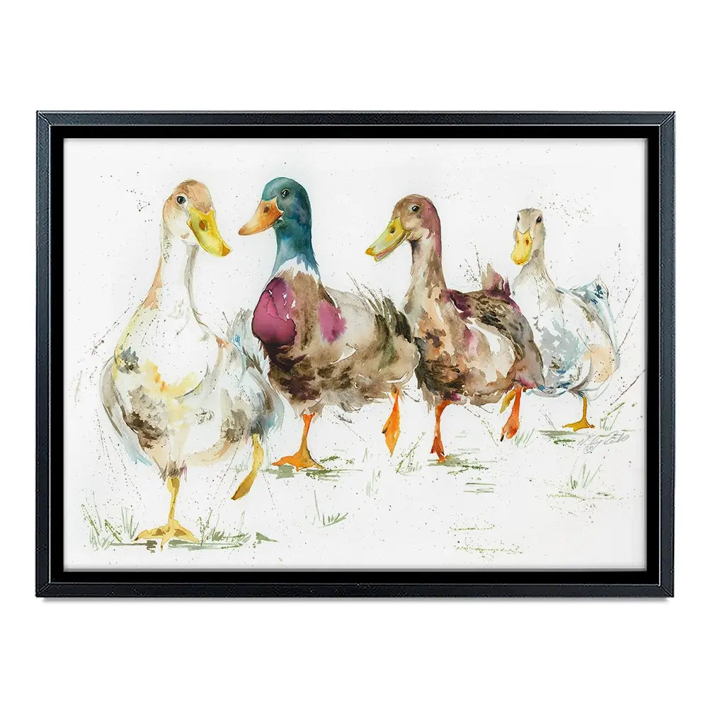 With A Waddle Canvas Print With A Waddle Canvas Print wall art product Nicola Jane Rowles