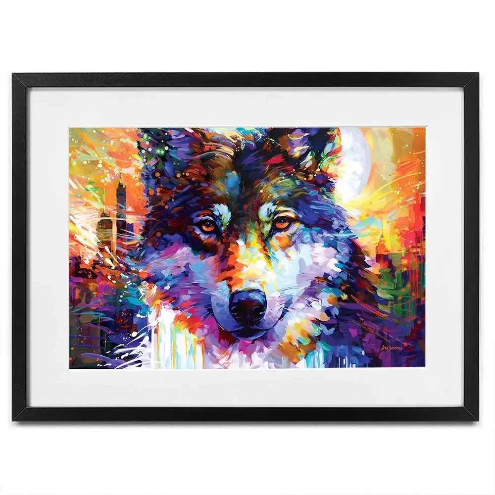 Wolfs Journey Leads To The City Framed Art Print Wolfs Journey Leads To The City Framed Art Print wall art product Leon Devenice