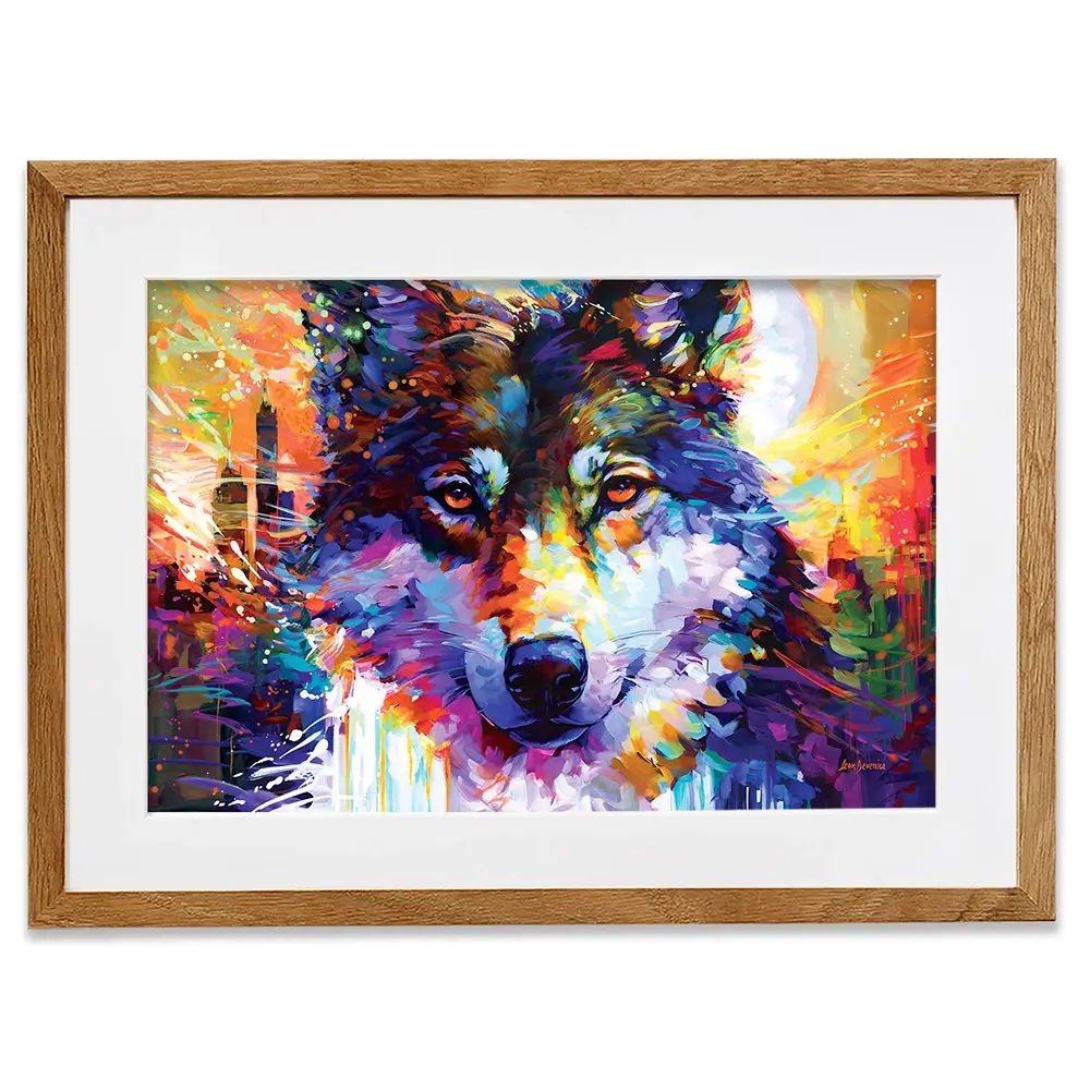 Wolfs Journey Leads To The City Framed Art Print Wolfs Journey Leads To The City Framed Art Print wall art product Leon Devenice