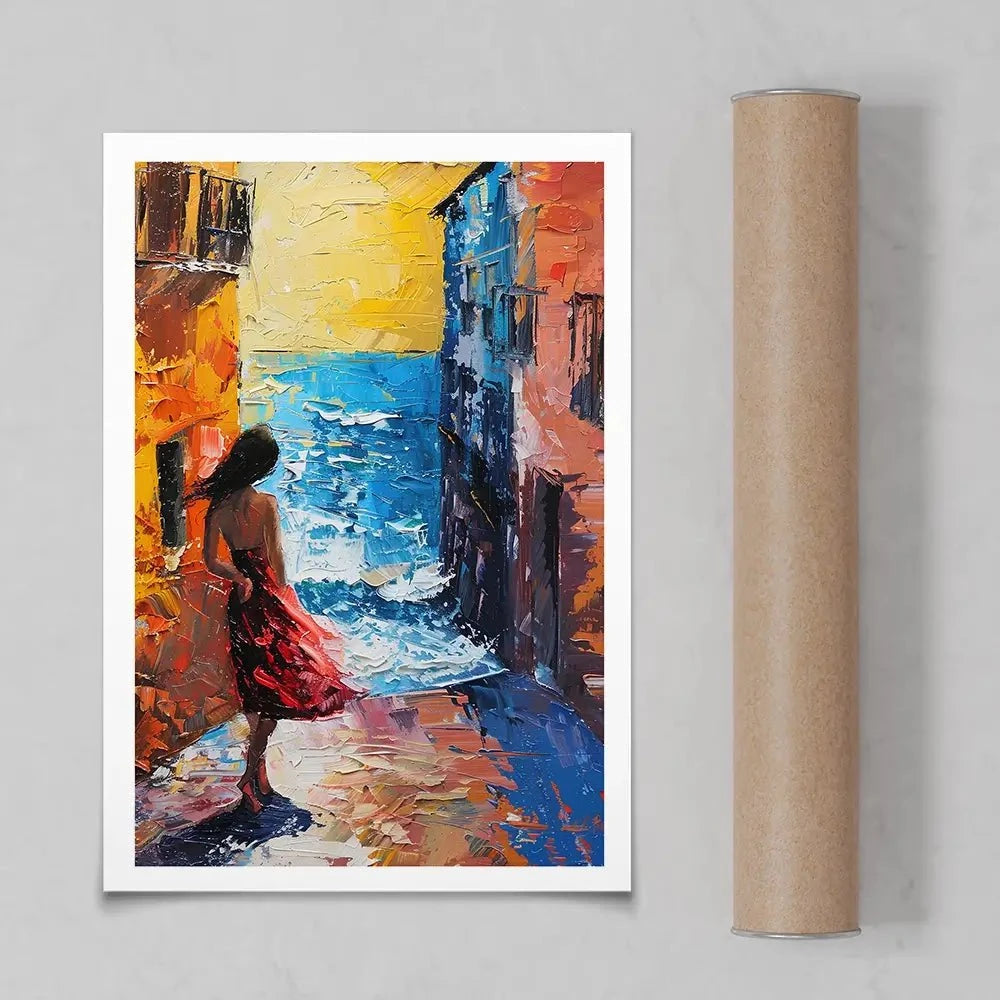 Woman Walking By The Sea Art Print Woman Walking By The Sea Art Print wall art product Elena Avanesova