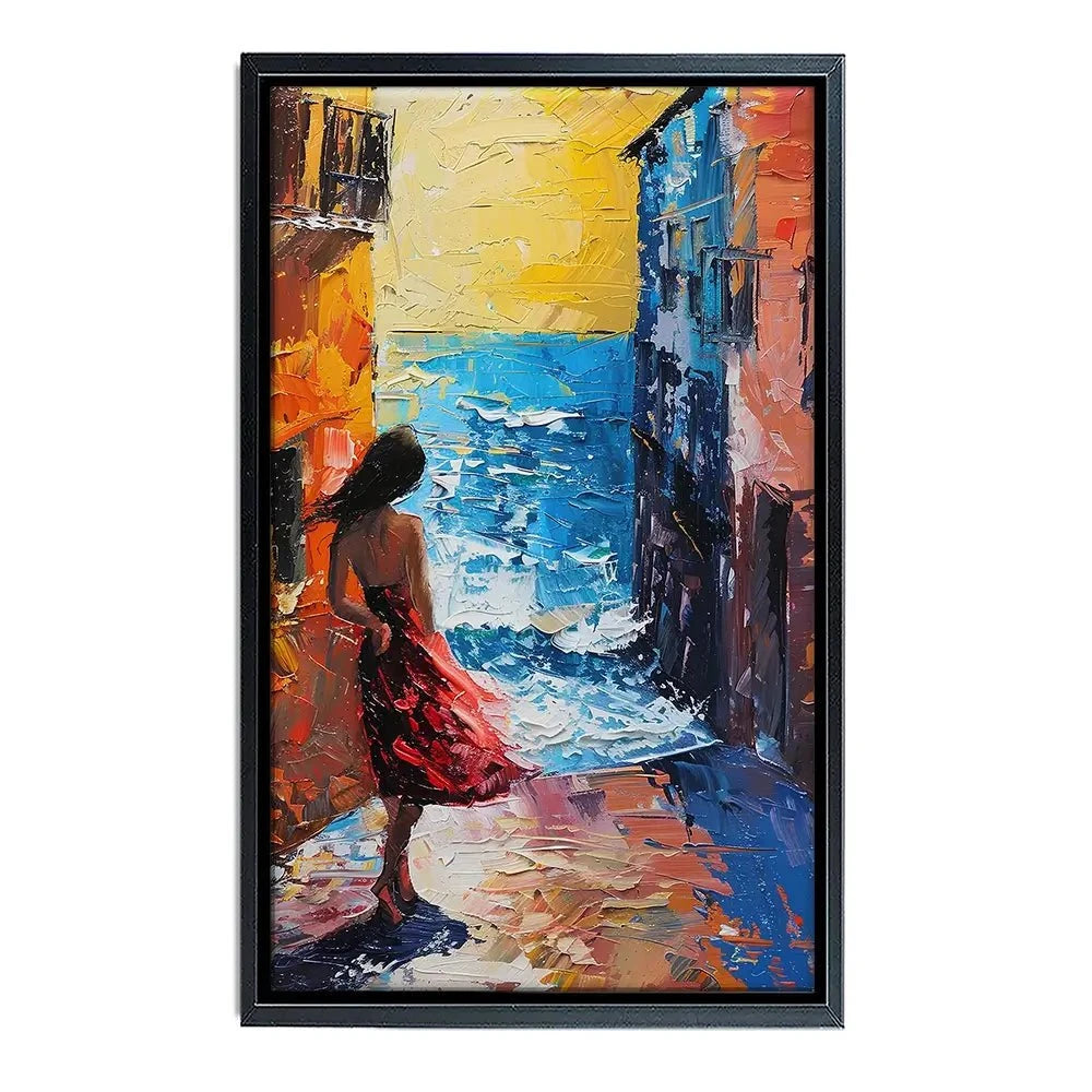Woman Walking By The Sea Canvas Print Woman Walking By The Sea Canvas Print wall art product Elena Avanesova