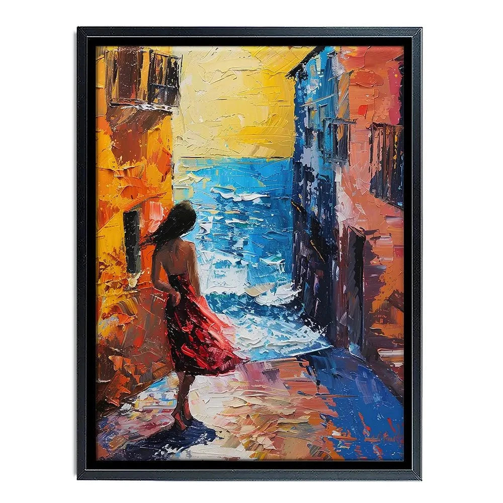 Woman Walking By The Sea Canvas Print Woman Walking By The Sea Canvas Print wall art product Elena Avanesova