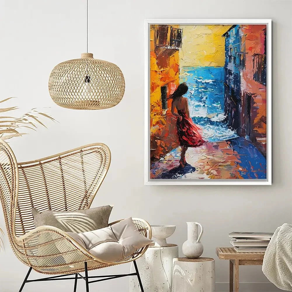 Woman Walking By The Sea Canvas Print Woman Walking By The Sea Canvas Print wall art product Elena Avanesova