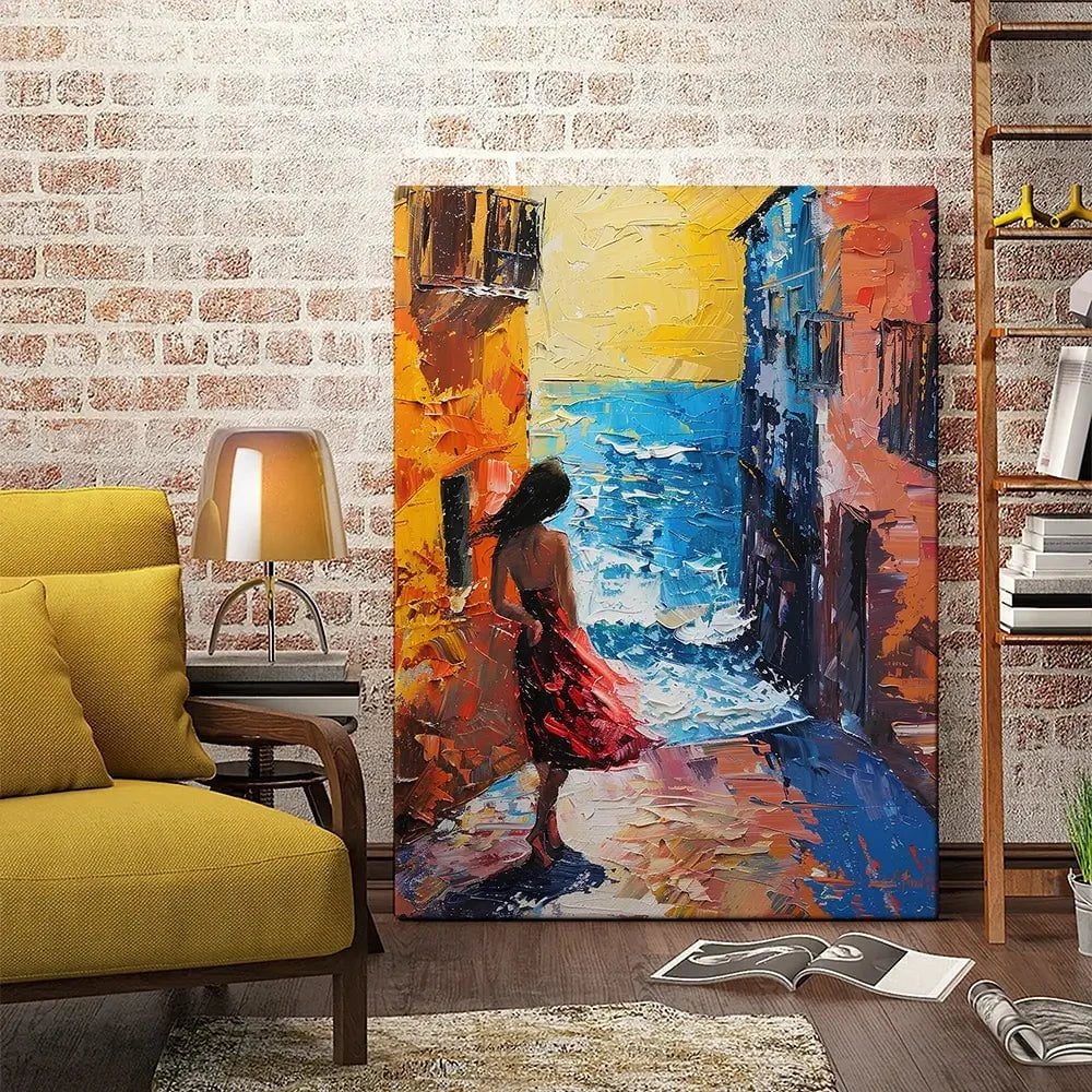 Woman Walking By The Sea Canvas Print Woman Walking By The Sea Canvas Print wall art product Elena Avanesova